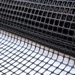 MALLA PLASTICA CUADRADA BLAN/NEG x MT